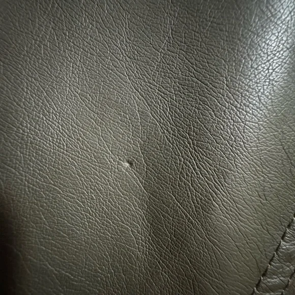 New York & Company Women's Olive Faux Leather Jacket - Picture 6 of 6